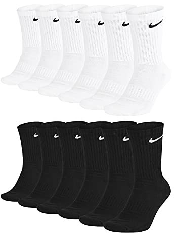 Nike Unisex Trainingssocken Everyday Cushioned Crew Socks SX7664 6 Paar, Größe:46-50, Artikel:-010 black + 100 white