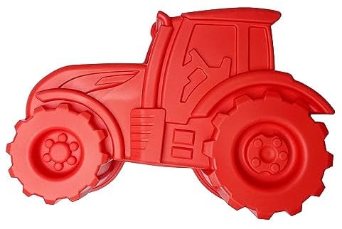 Traktor Backform Silikonform - 3D Auto Form für Kuchen, Pudding, Gelee - DIY Geburtstags-Kuchenform (Rot)