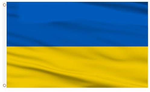 AhfuLife 1pcs Bandiera Ucraina, 150 × 90 cm Ucraina Bandiere Nazionali, 100% Poliestere per Attività Patriottiche, Sfilate, Eventi Sportivi, Giardino