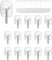 JELLYSUB 15 Ganci, 30 Strisce, Ganci Adesivi Trasparenti con Punta Metallica per Appendere Chiavi, Borse, e Decorazioni - Organizzare senza Forare o Danneggiare il Muro (Piccole)