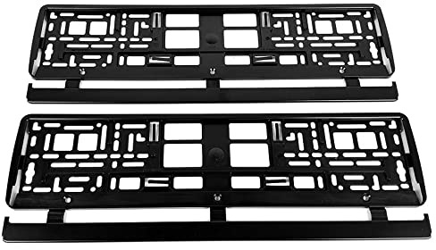 Black Matt Car Registration License Number Plate Surrounds Holders Frames Surrounds (Pair - 2 Pcs)