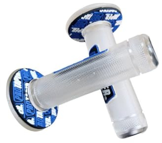 NICOLIE Motorradgriffe Motocross Grip Lenker Dirt Pit Bike 7/8 Lenker Gummigriffe - Durchscheinendes Blau - 22mm