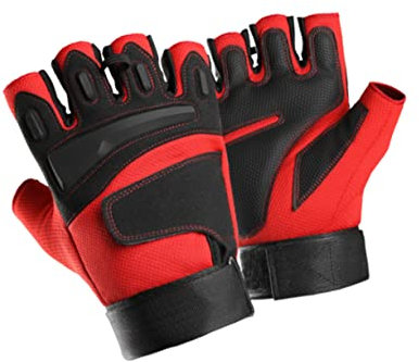 Toddmomy Halbfingerhandschuhe Für Herren Fitness Und Outdoor-Handschuhe Atmungsaktiv Elastisch rutschfest Rot