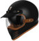 DXDRT Retro Full Face Motorradhelm, DOT/ECE Genehmigter Street Bike Helm Mit Getönter Sonnenbrille Bubble Mirror, Unisex-Erwachsene Cafe Racer ATV UTV Scooter Helme,Glossy Black,M