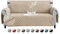 FIGOOO wasserdichte Sofabezug 4 Sitzer Dicke Sofaschoner Wasserdicht Reversible Gesteppte Sofa Überzug mit Seitentaschen Sofaüberwurf rutschfest Kratzfest für Haustiere Hunde Katzen,Beige