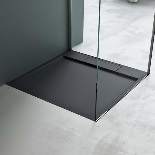 Mai & Mai Duschwanne 90x90x4cm Duschtasse aus Mineralguss Mineralgusswanne Anthrazit Matt Geoma04