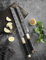 Sakimaru oder Yanagiba Messer 10 Zoll Mit achteckigen Ebenholz- und Büffelhorngriff Lachsmesser und Filetmesser für Sushi und Fisch Damast Edelstahl 33 Lagen sehr scharf 39 cm