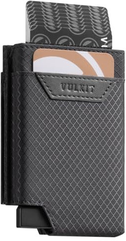 VULKIT Porte Carte Homme Pop Up Slim Porte Carte Bancaire Blocage RFID Minimaliste Petit Portefeuilles et Porte-Cartes Homme, Gris