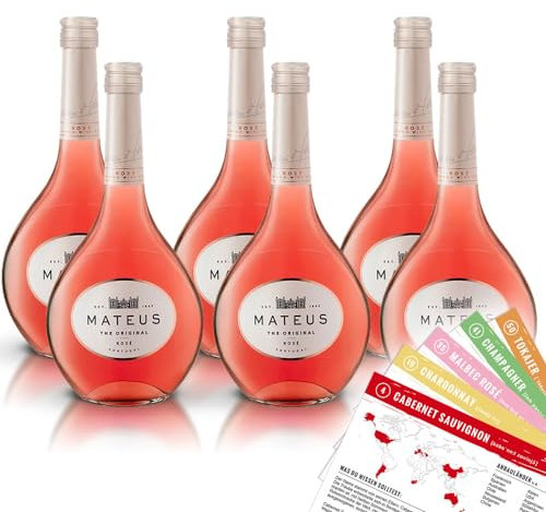 Mateus Rosé, halbtrocken, sortenreines Weinpaket + VINOX Winecards (6x0,75l)