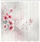 ABAKUHAUS Rosa Duschvorhang, Japanische Vibes Kirschblüten Sakura Blüten auf träumerischem Himmelsdruck, Stoffliches Gewebe mit Haken, 175 x 180 cm, Blasses Grau Magenta Rouge