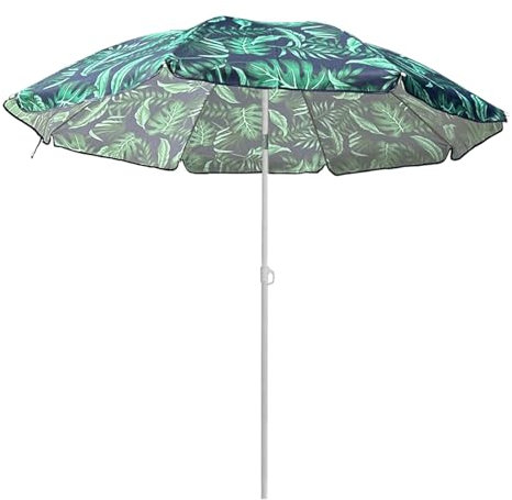 180cm Ombrellone Da Spiaggia Portatile Ombrellone Da Balcone Antivento Ombrellone Da Terrazzo UPF 50+ Ombrellone Da Giardino Inclinabile Con 8 Costole Altezza Regolabile Per Spiaggia Cortile Piscina G