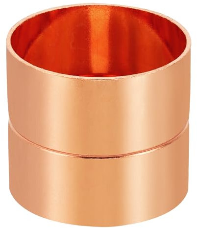 PATIKIL 50mm ID Copper Coupling Fittings, Rolled Tube Stop Straight Pipe Fitting Welding Joint for HVAC Air Conditioning Plumbing Refrigeration