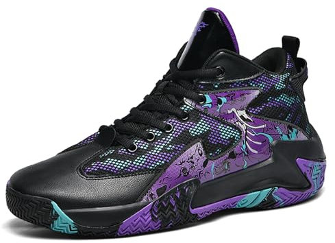 Sixfox Sportschuhe Basketballschuhe rutschfeste atmungsaktive Basketballschuhe für Erwachsene 9288 schwarz lila EU42