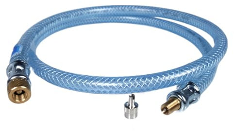 Syskan Autoventil Verlängerung 100cm, Absperrblasen Füllschlauch, Schlauch zum aufpumpen von Rohrblasen, Reifenventile, PKW, LKW, Kompressor