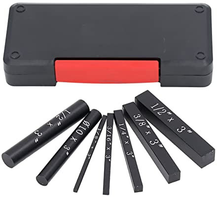 7PCS Setup Blocks Gauge Set, Saw Kit Drill Press Table Router Setup Blocks Aluminum Alloy Black Anodized Suface Woodworking Tool for Measurement (Black)