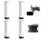 MIEGUIWOR 4 pièces Pied de Meuble,Pieds de Meuble Reglable Acier Inoxydable,Pied Meuble Salle de Bain Bureau Meuble Cuisine,Hauteur Réglable 0-15 mm,16 Vis Acier Inoxydable (Blanc,30cm)