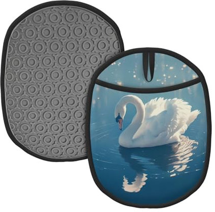 Silikon Topfmatte 2 Stück Set Matte für heiße Töpfe und Pfannen Küche Grill Topflappen Silikonmatte Mittelreichweite von Gans Fluss Muster
