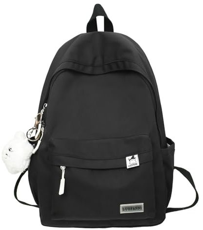 CMZYBBD Schulrucksack Leichter Reise Rucksack 14 Zoll Laptop -Rucksack, Ungezwungene Daypack College -schultaschen Wasserbeständige Bücher Für Teenager-schwarz