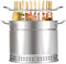 Barbecue-Grill, Holzkohlegrill Barbecue, 12-teiliges Set BBQ-Grill Haushalts-Holzkohle-Außengrill Indoor Rauchfreier Kohlegrill Hängender Herd Outdoor Edelstahl Mehr als 5 Personen(36 * 38.5cm)