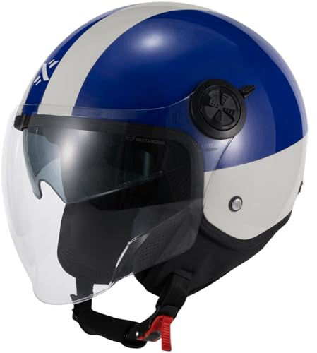 Shox Interceptor SV Ranger Open Face Motorcycle Helmet XL Gloss Grey Blue
