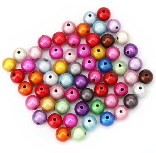 GDJIAJT 60 Stück 12mm Reflektierende Perlen, 3D-Illusion, Wunderperlen, Stickerei, Acrylperlen für die Schmuckherstellung, Hübsch Unter Lichtt