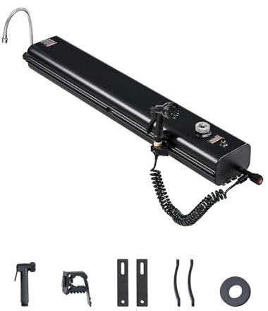 VEVOR Dachgepäckträger-Wassertank Wasserspeicher für Fahrzeuge 17 L mit 2 Spritzschutzplatten und T-Schlitz, Aluminiumtank mit hoher Druckanschluss, für Kofferräume Überrollbügel Querträger