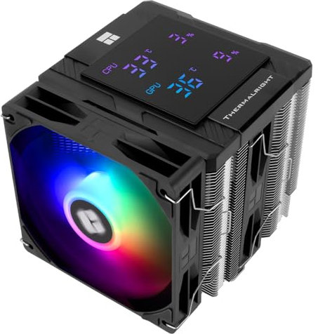 Thermalrlght Peerless Assassin 120 Digital ARGB - Enfriador de CPU negro, ventiladores PWM dobles de 120 mm con velocidad de 1850 rpm, compatible con Intel lga1700/1851/115X, AMD: AM4/AM5,