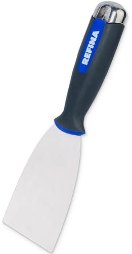 REFINA Semi Flexible Filling Knife for Jointing Compounds & Venetian Plasters - 60 x 100mm Putty Knife w/ 1.15–0.4mm Stainless Steel Blade & Ergonomic Handle - Applying, Smoothing, & Scraper Tool