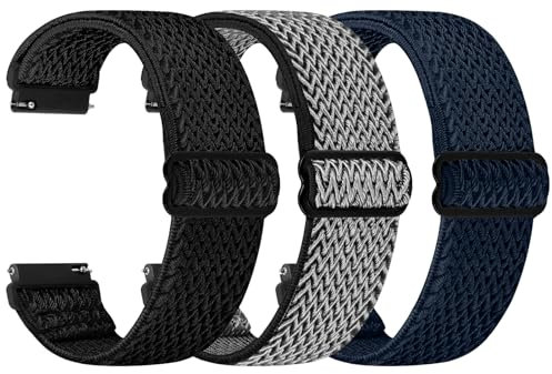 Janpso Correas de 20mm compatible con Amazfit GTS/GTS 2(2Mini)/GTS 3/GTS 4 Mini/Active/Active 2, Bip 3/3 Pro, Bip S Lite/Bip U Pro, pulsera deportiva de nailon elástico suave para mujeres y hombres