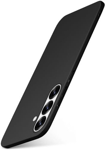 moex Alpha Case für Samsung Galaxy S25 Hülle Ultra Dünn, Schutzhülle mit erhöhtem Kameraschutz, Slim Cover Hardcase Backcover, Dünnste Handyhülle Minimalistisch, Matt Schwarz