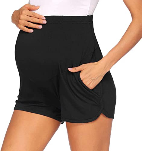 NAJZYBA Short Enceinte Grossesse Taille élastique été Short Maternité Chic Pas Shorts Grossesse Femme Large Grande Taille Pantalon Court Femme Confortable Pantalons