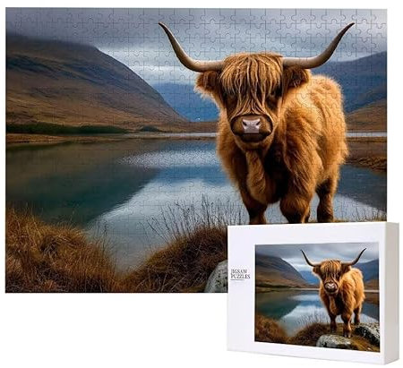 Hochlandrinder Puzzle 3000 Teile Puzzles Erwachsene, Helle und farbenfrohe Puzzles, Indoor-Puzzle-Kreativspiel zur Entspannung von Erwachsenen und Erziehung oder als Geschenk I-183