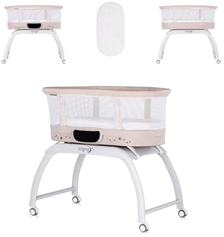Chipolino Beistellbett Sogno 2 in 1 Spieltisch, Fernbedienung, eingebaute Waage, Farbe:beige