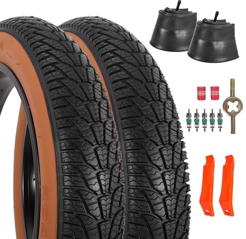 2-Pack 20x4.0 Pneu De Vélo Fat, 20 Pouce Pneus De VTT & Chambres à Air Jeu