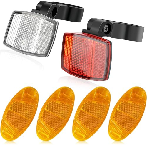 Wefaly Riflettori per raggi per bicicletta, riflettori, riflettori, anteriori, posteriori, per bici da corsa, MTB, e-bike, 6 pezzi