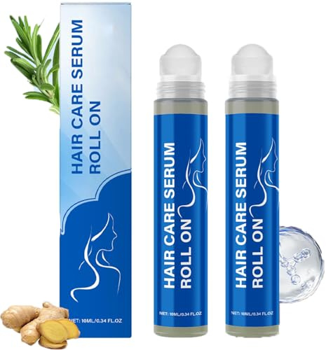 Rosemary Hair Serum Roll On, Strengthening & Soothing Head Skin, Reduces Hairs Loss, Promotes Head Skin Health, Non-Greasy, Promotes Growth, Natural Care, For All Hair Types (2pcs)