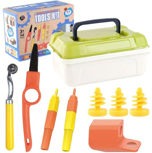 Dopsyesn Konstruktions Werkzeug Set - Karton Cutter Und Konstruktion Werkzeugsets Für Kinder - Lernspielzeug Bastelset für Vorschule Kindergarten Zuhause Homeschool Reisen