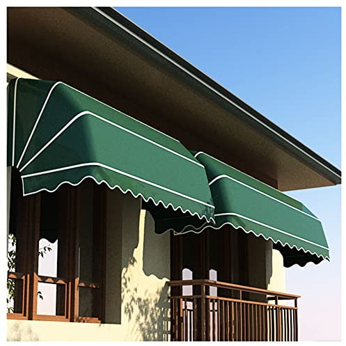 Toldo plegable para ventanas y puertas, resistente a los rayos UV y al agua, toldo para exteriores, color verde, 120 x 60 x 60 cm, tela de lona duradera, 1 paquete