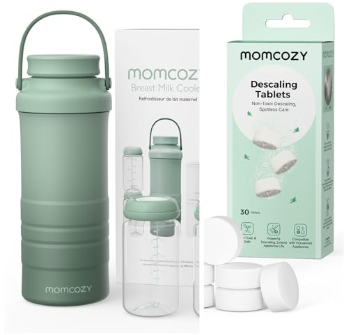 Momcozy Tragbarer Muttermilchkühler für draußen (628 ml), 360°- langzeitige Gesamtkühlung & Entkalkungstab für Babyprodukt wie Milchpumpem, Flaschenwärmer, Bottle washer, Sterilisator für Babyflaschen