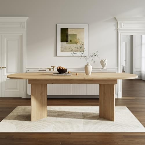 Lumivortex Esstisch Ausziehbar Holz mit Abgerundete Ecken, Esszimmertisch Ausziehbar 160-200 x 90 x 75 cm, Verstärkter Rahmen, Ausziehtisch Esszimmer für 4 Bis 8 Personen, Eichenfarbe (F)