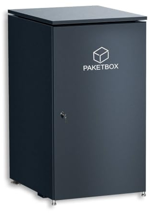 Metzler Paketbox XXL Ben, Aluminium, Anthrazit RAL 7016, mit Top-Einwurf und automatischer Falltür, Extra großes Volumen, Höhenverstellbare Füße, 68,40 x 123,30 x 81,20 cm