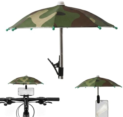 EPMOCN Support Téléphone Vélo Étanche avec Ombrelle de Protection Solaire, Porte Téléphone Moto et VTT Rotation 360°, Support Smartphone Guidon Anti-Reflet pour Trottinette Électrique, Camouflage