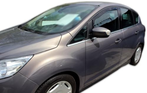 J&J AUTOMOTIVE Windabweiser passend für Ford C-Max 5-Türer 2011-2019 2tlg, Heko Regenabweiser Vorne Getönt Dunkel Passform