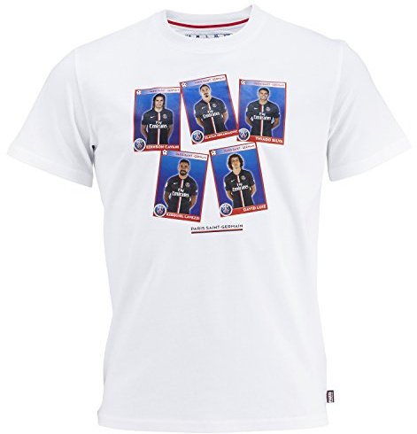 T-Shirt PSG – Ibrahimovic Lavezzi Cavani Trikot Silva Luiz – Offizielle Kollektion PARIS SAINT GERMAIN – Größe Erwachsene Herren XL weiß