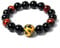 COAI Geschenkideen Edelstein Armband aus 14mm Drache mit Gravur auf Onyx und 12mm Obsidian Rotes Tigerauge Glücksarmband in Größe M für Herren