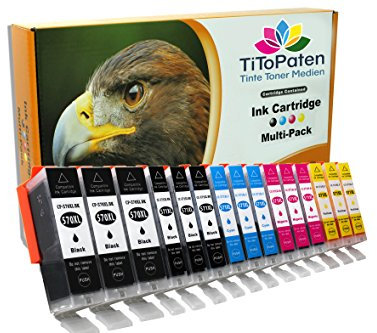 TiToPaten®* 15 Druckerpatronen kompatibel zu Canon PGI-570XL und CLI-571XL
