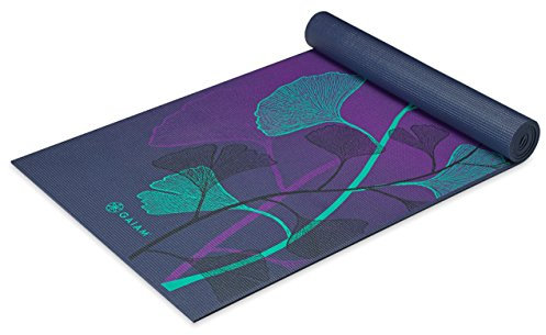 Gaiam Yoga Mat Premium Print Extra Thick Non Slip Exercise & Fitness Mat for All Types of Yoga, Pilates & Floor Workouts, Lily Shadows, 6mm