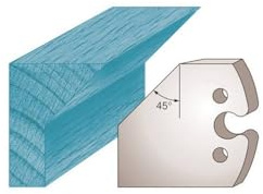 Diamwood Platinum - Jeu de 2 fers profilés Ht. 50 x 5,5 mm chanfrein 45° M205 pour porte-outils de toupie - Diamwood Platinum