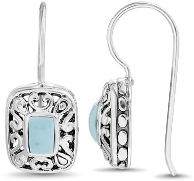 Willowbird Damen-Ohrringe Sterling-Silber 925 Türkis filigranes Quadrat