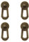 Tiazza Lot de 4 petites poignées en laiton de style chinois pour meubles, tiroirs, fenêtres, boîte à bijoux, armoire, porte